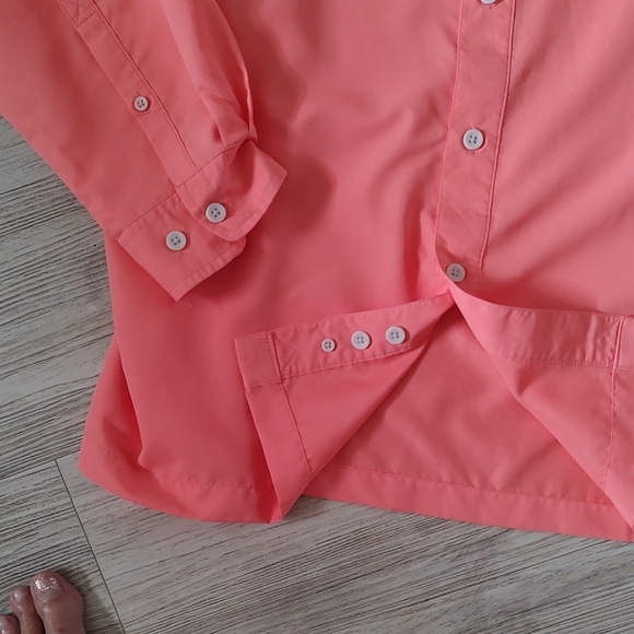 HABIT UPF 40 Men's Long Sleeve Fishing Shirt in Coral Large - Picture 6 of 11